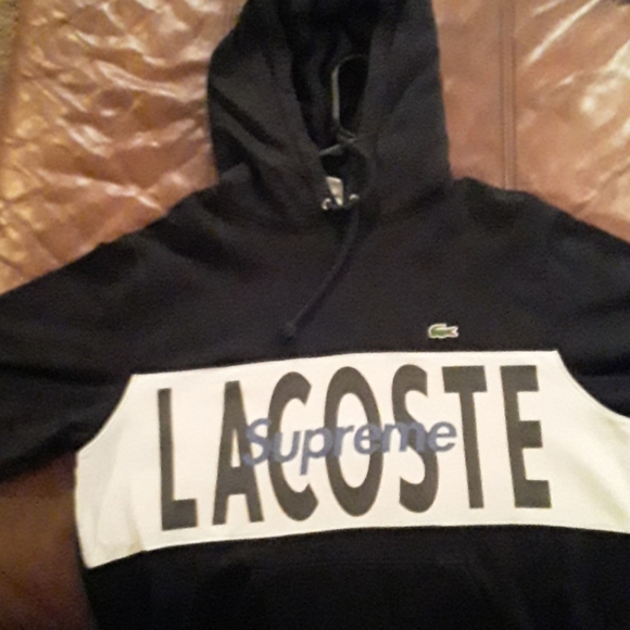 Supreme lacoste hoodie black